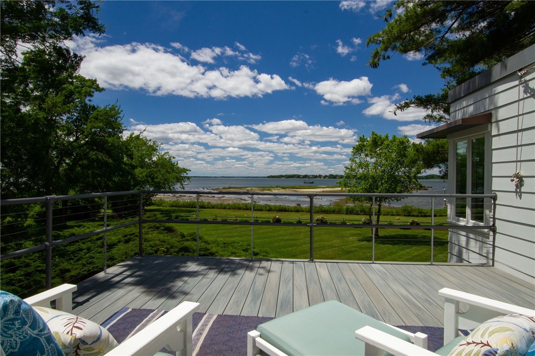 151 Ferry Road Bristol, RI 02809 - Photo 31 of 49 Second level balconies flank the house- South Balcony overlooks Walker's Island