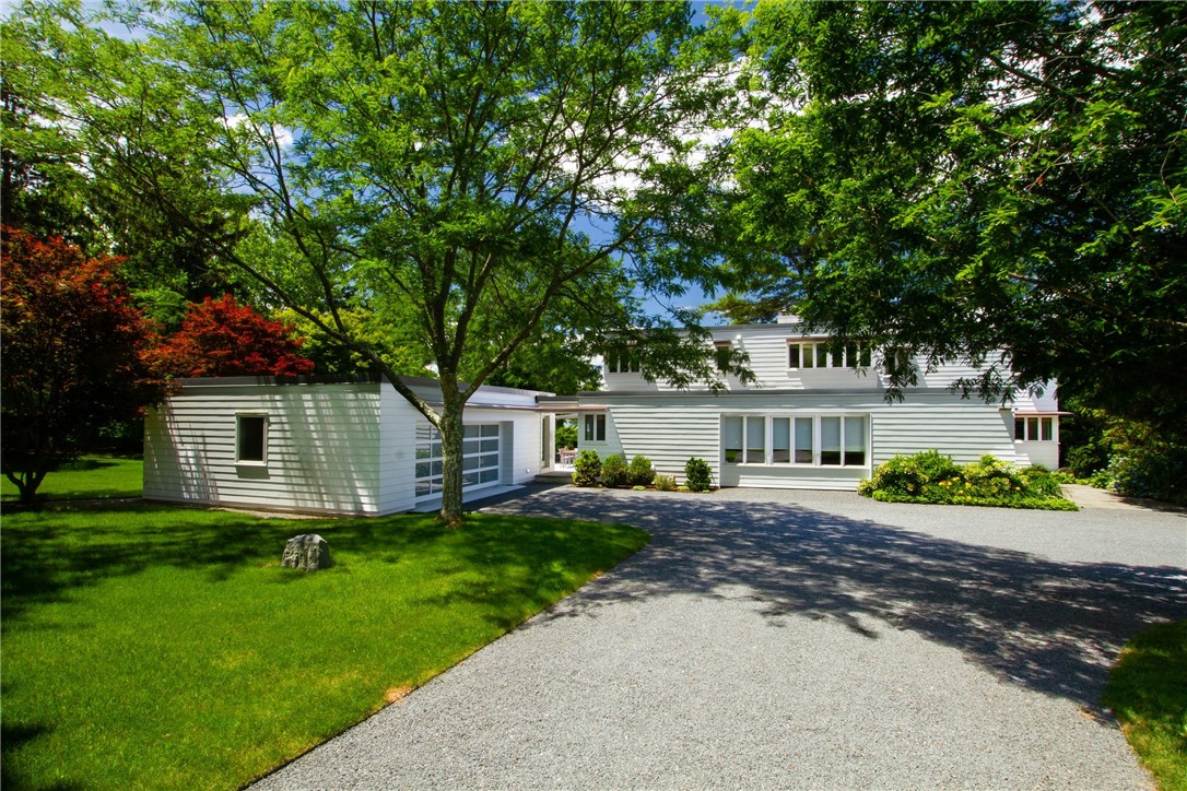 151 Ferry Road Bristol, RI 02809 - Photo 44 of 49 True to Bauhaus concepts, the new garage blends seamlessly with the house