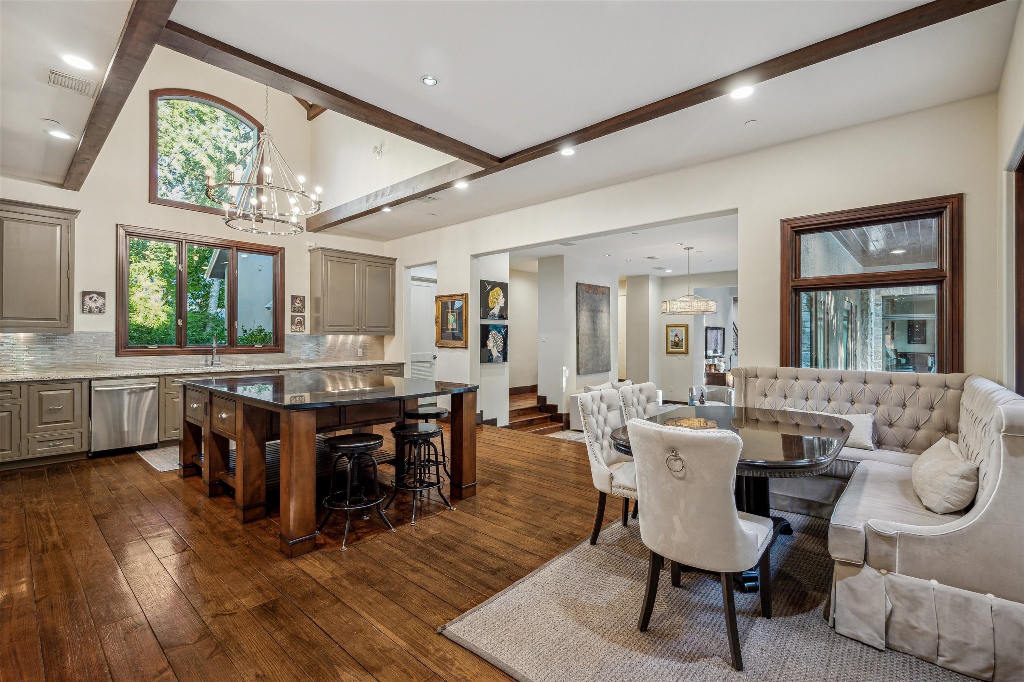354 Piney Point Road Houston, TX 77024 - Photo 13 of 49 a view of a dining room with furniture window and wooden floor