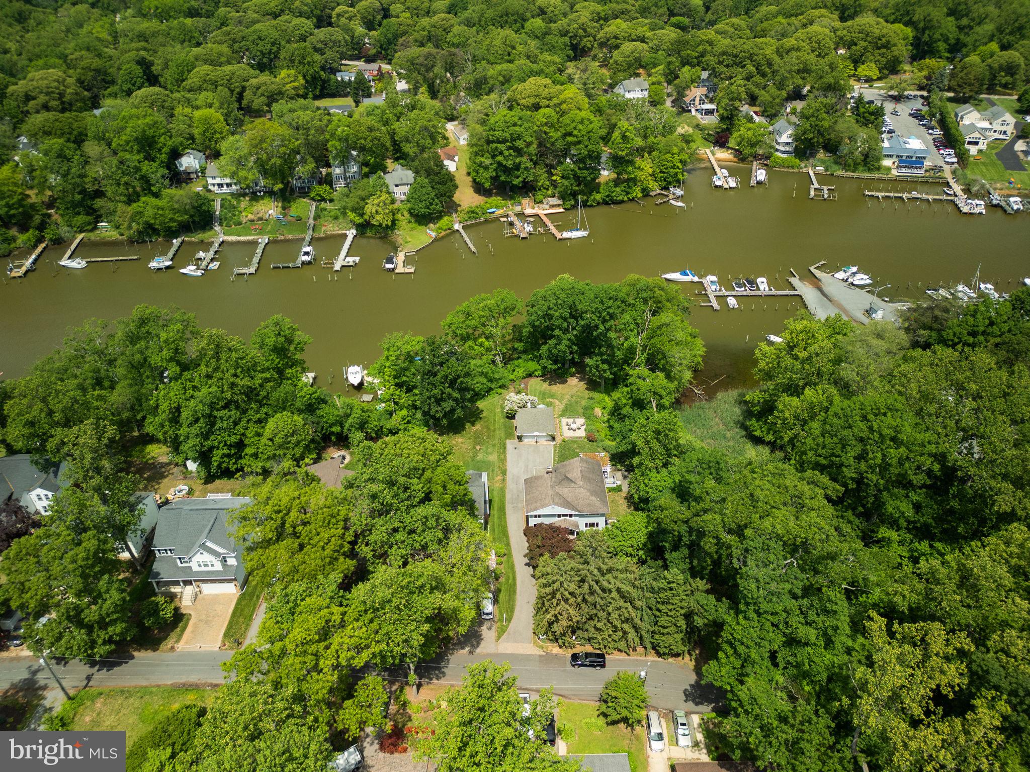 743 Rolling View Drive Annapolis, MD 21409 - Photo 79 of 100 an aerial view of ocean with residential house with outdoor space and trees all around