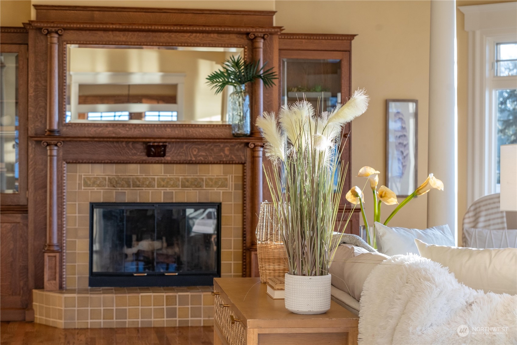 4141 Boston Harbor Road Northeast Olympia, WA 98506 - Photo 36 of 40 a living room with furniture and a fireplace