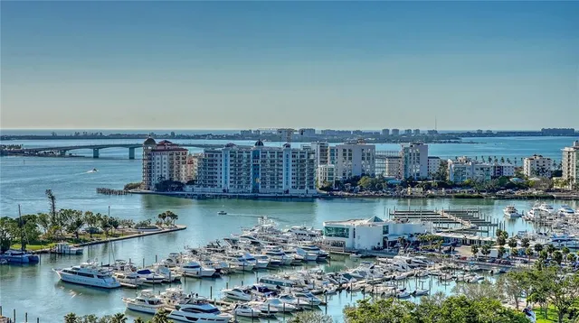 a view of a lake with a big yard