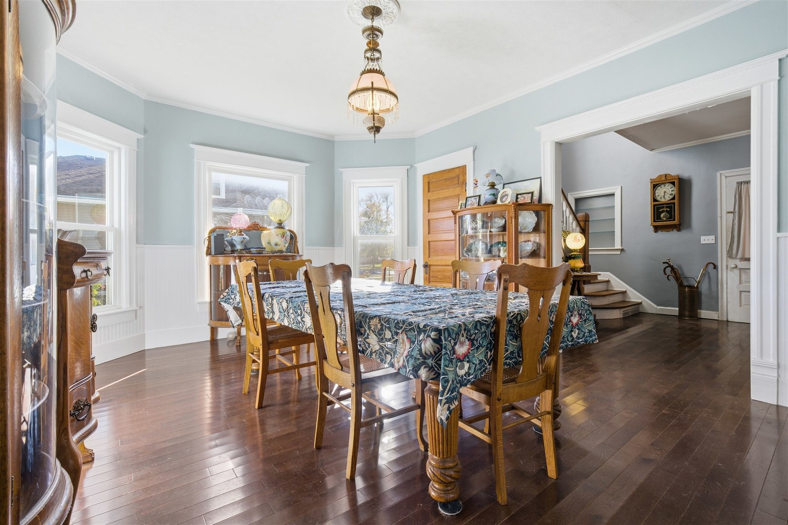 208 North Jackson Street Flanagan, IL 61740 - Photo 16 of 30 a view of a dining room with furniture and wooden floor