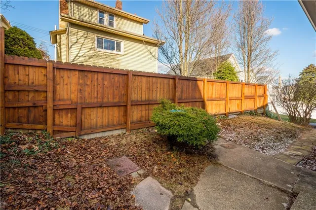 a view of a backyard with plants