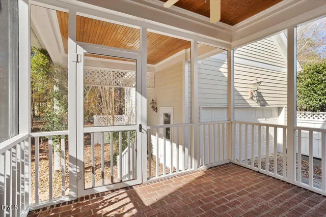 a view of a black and white door