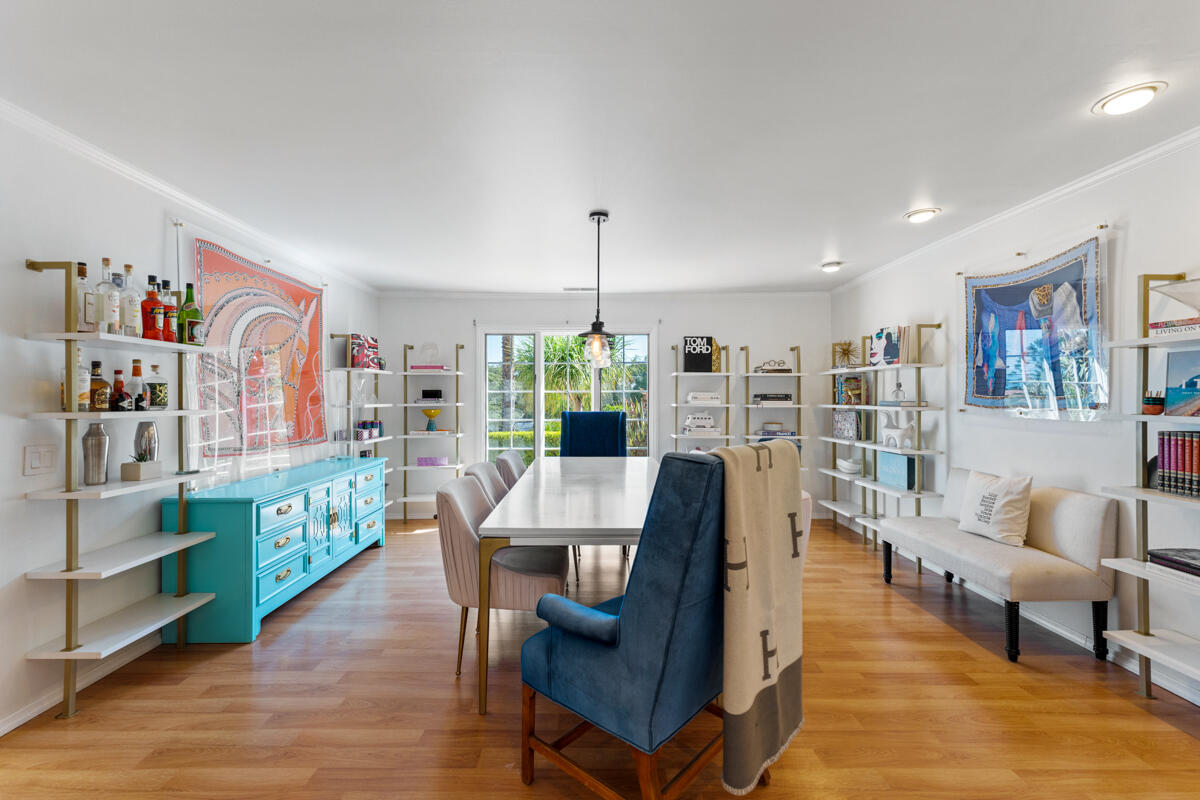 1020 Alston Road Montecito, CA 93108 - Photo 11 of 35 a view of a dining room with furniture window and wooden floor