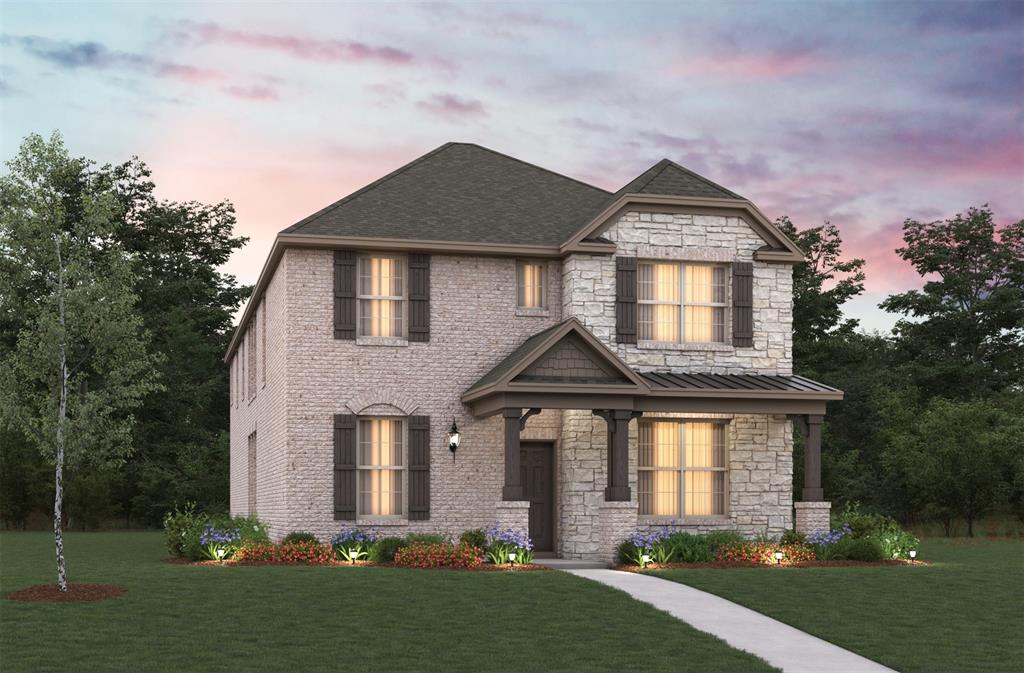 1437 Sun Gdn Way Justin, TX 76247 - Photo 3 of 28 a front view of a house with a yard and trees