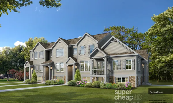 front view of a house with a yard