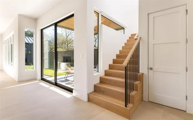 a view of an entryway with staircase