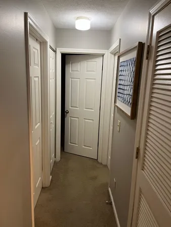 a view of a hallway with entryway