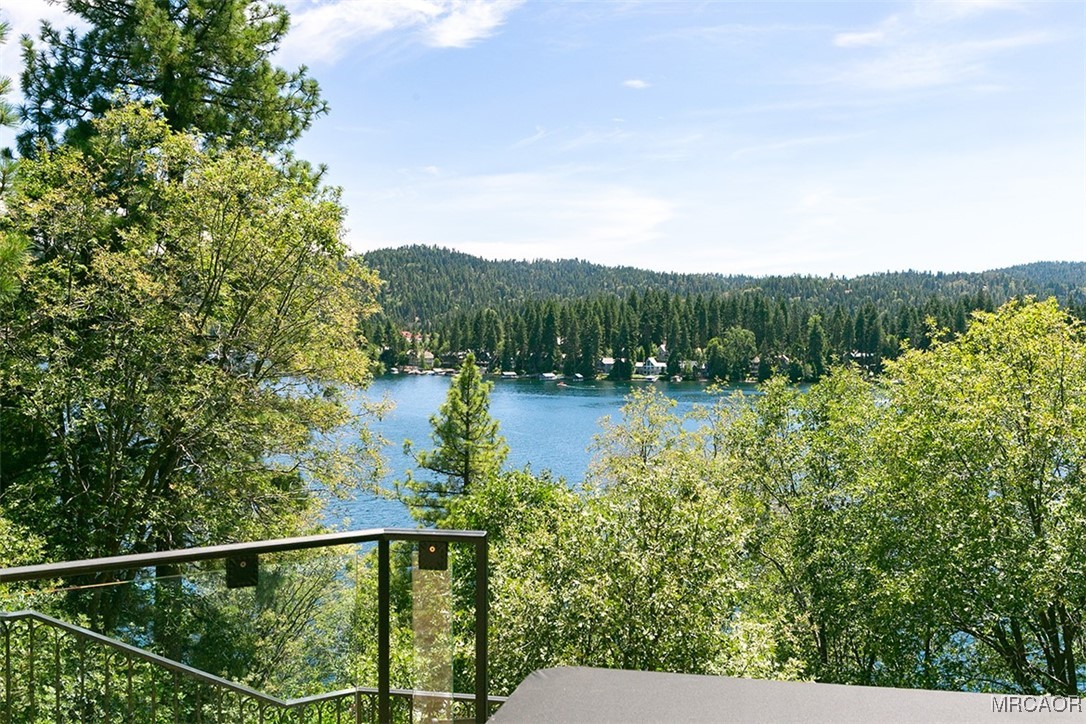 28087 North Shore Road Lake Arrowhead, CA 92352 - Photo 29 of 48 a view of a lake from a balcony