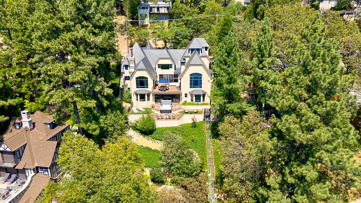 28087 North Shore Road Lake Arrowhead, CA 92352 - Photo 38 of 48 front view of a house with a yard