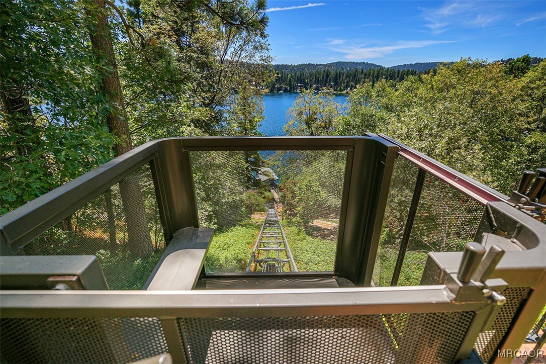 28087 North Shore Road Lake Arrowhead, CA 92352 - Photo 39 of 48 a view of a balcony and lake view