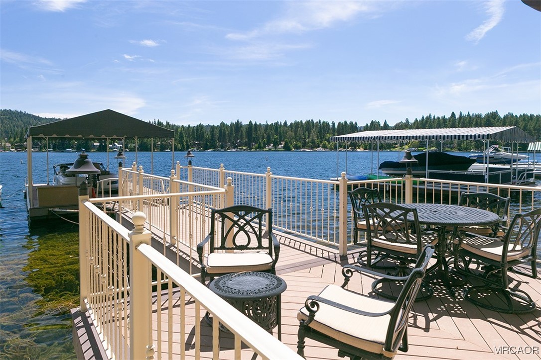 28087 North Shore Road Lake Arrowhead, CA 92352 - Photo 43 of 48 a view of a roof deck with couches