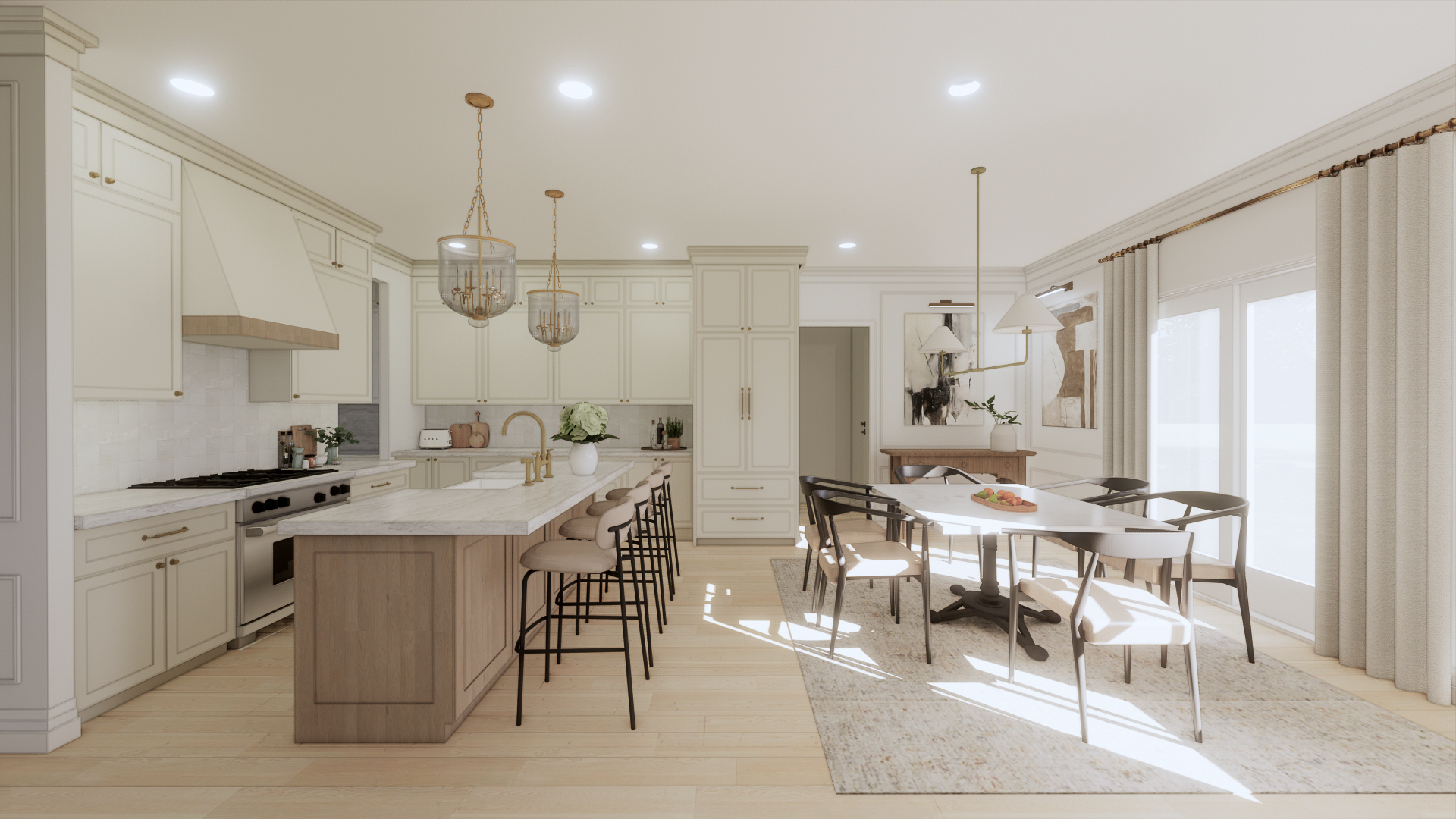 925 Willow Road Winnetka, IL 60093 - Photo 2 of 10 a large kitchen with a table and chairs