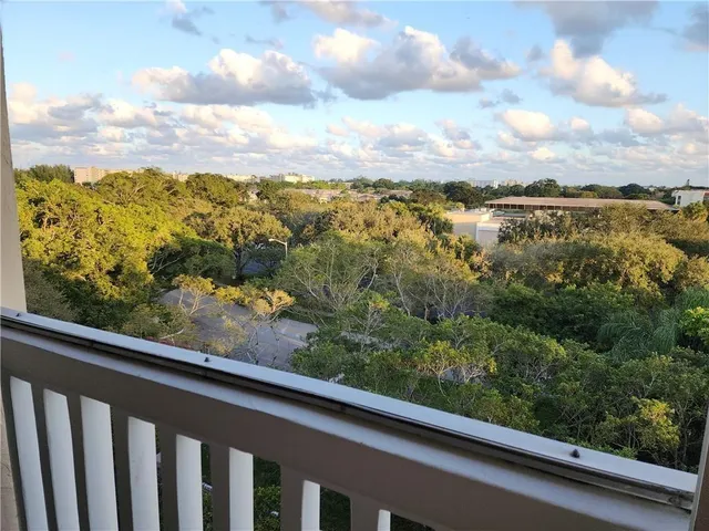 a view of a city from a balcony