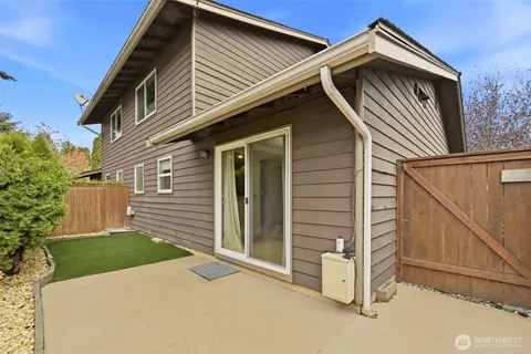 a view of a backyard with a garden