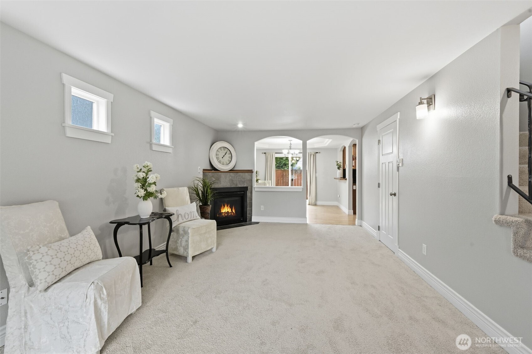1721 Madison Street, Unit F Everett, WA 98203 - Photo 8 of 36 a view of livingroom with furniture and a fireplace