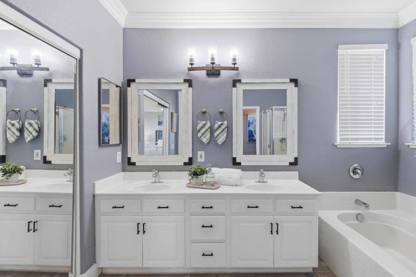 609 Rockspray Circle Pittsburg, CA 94565 - Photo 32 of 43 a bathroom with a double vanity sink mirror and bathtub