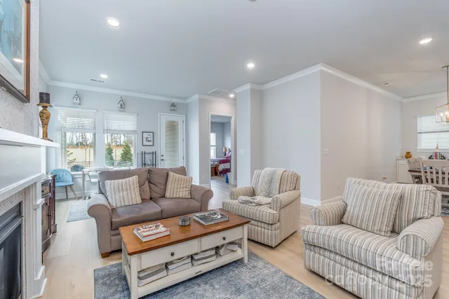 a living room with furniture and a couch