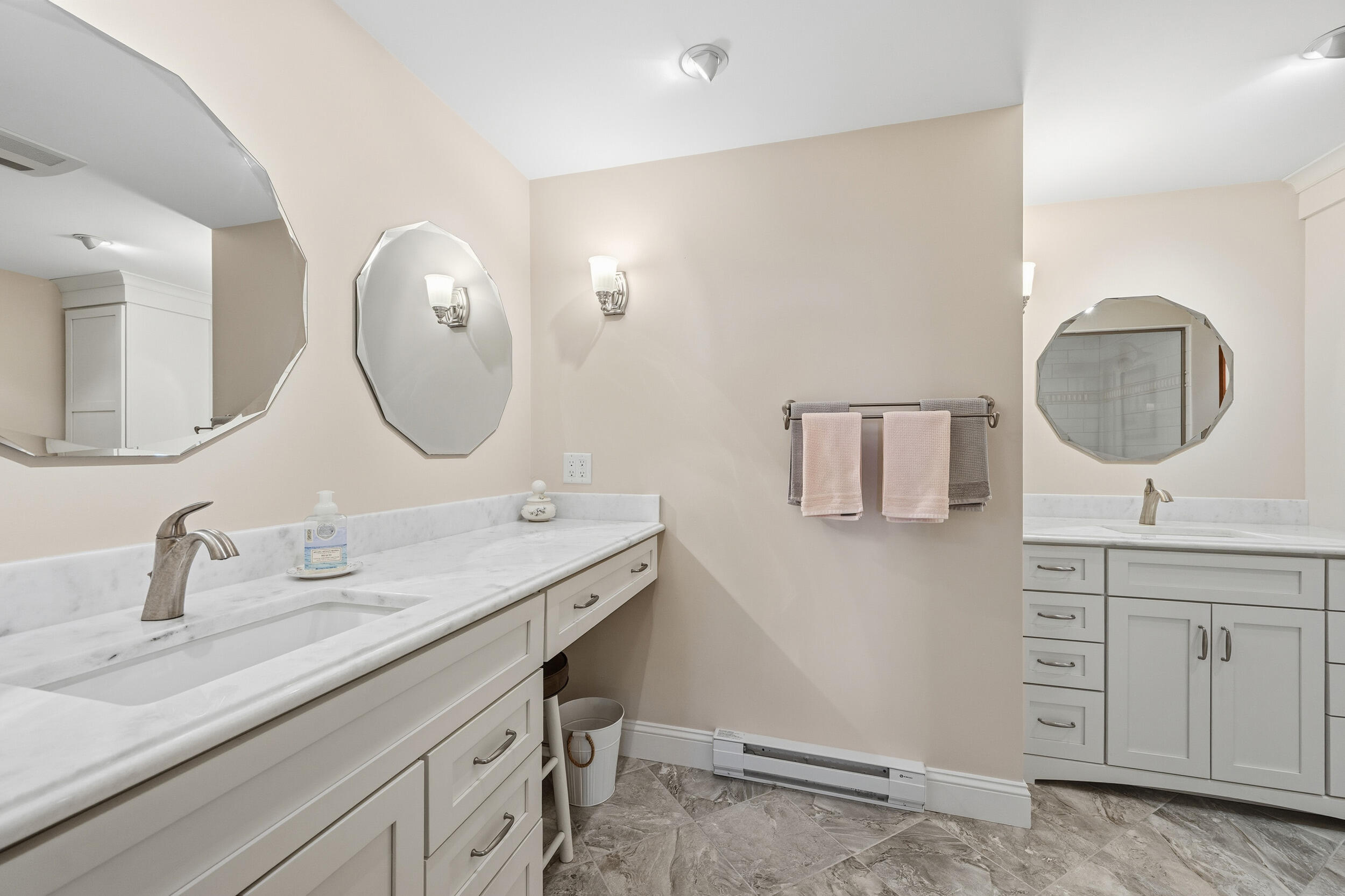 1 Belmont Road, Unit 541 West Harwich, MA 02671 - Photo 17 of 31 a bathroom with a double vanity sink and a mirror