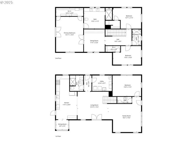 a view of house with a big yard and large trees