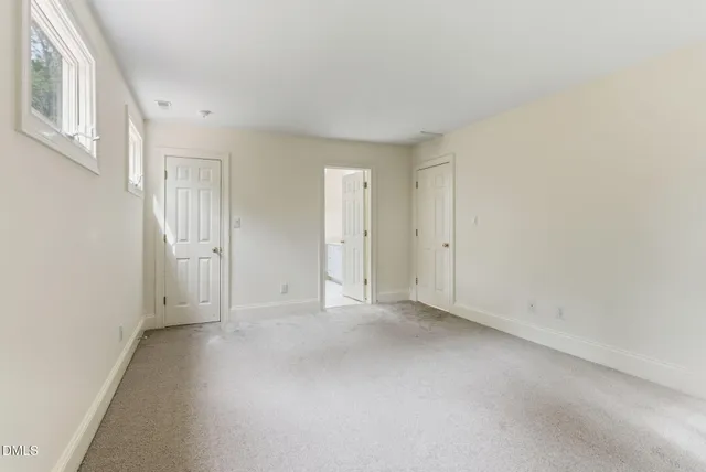 an empty room with a natural light