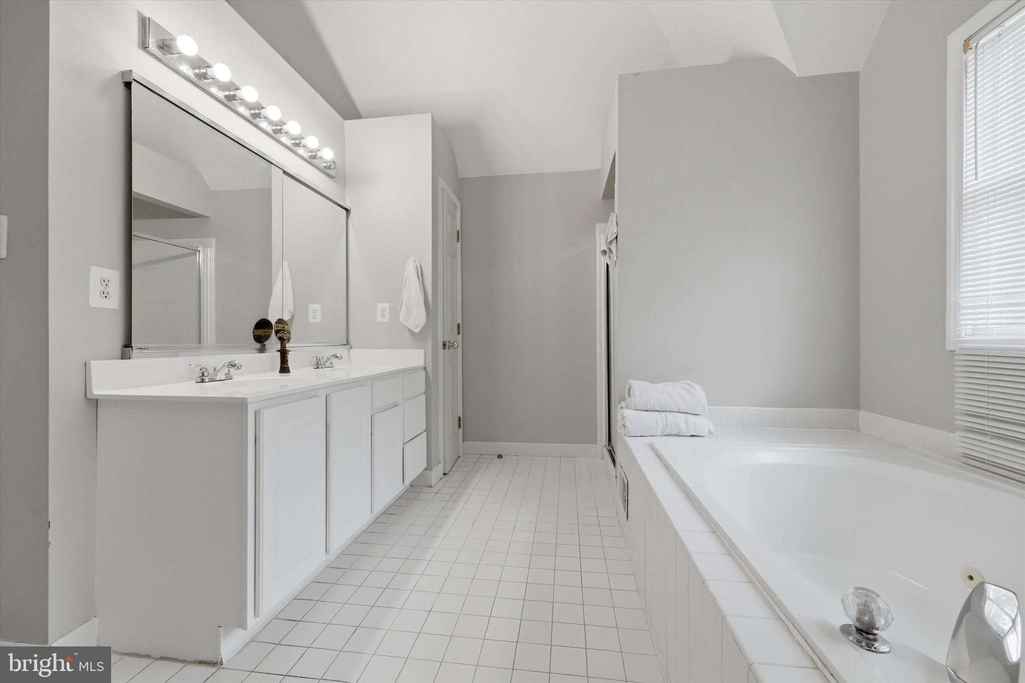 320 Maple Avenue Wyncote, PA 19095 - Photo 15 of 28 a bathroom with a double vanity sink a mirror and a bathtub