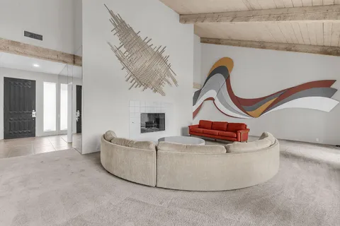 a living room with furniture