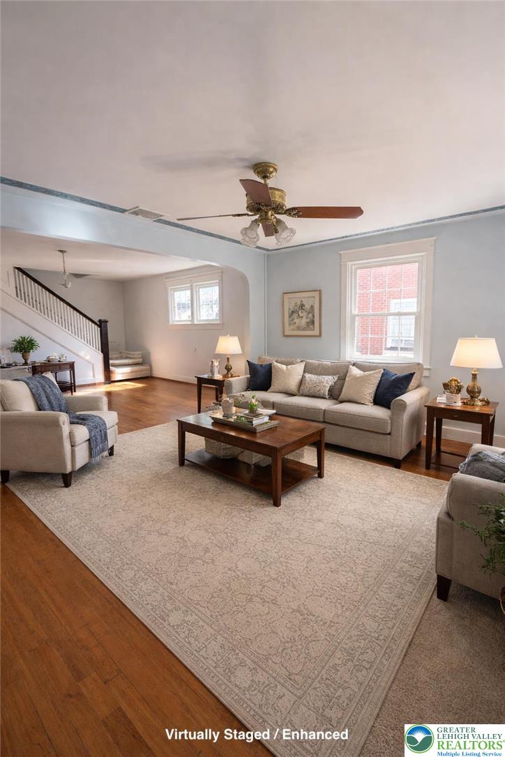 935 Easton Road Hellertown, PA 18055 - Photo 8 of 29 a living room with furniture and a ceiling fan