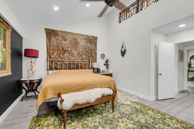 a view of a balcony with a plant