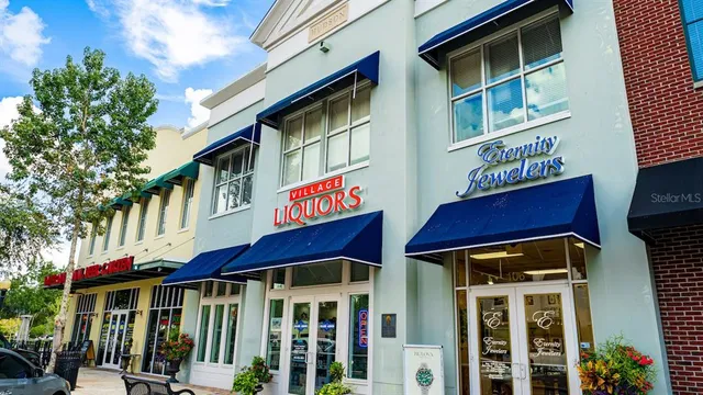 a front view of a building with street