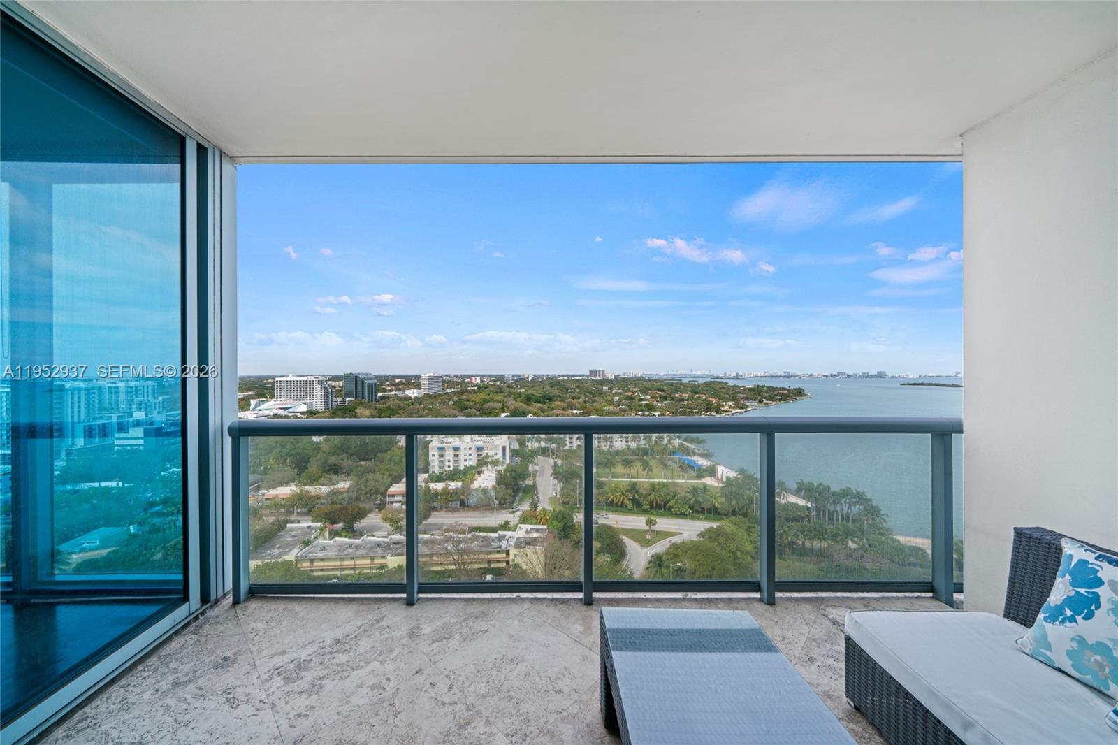 601 Northeast 36th Street, Unit 1704 Miami, FL 33137 - Photo 19 of 19 a view of a balcony with lake view and mountain view