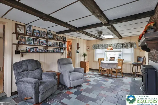 a work room with furniture