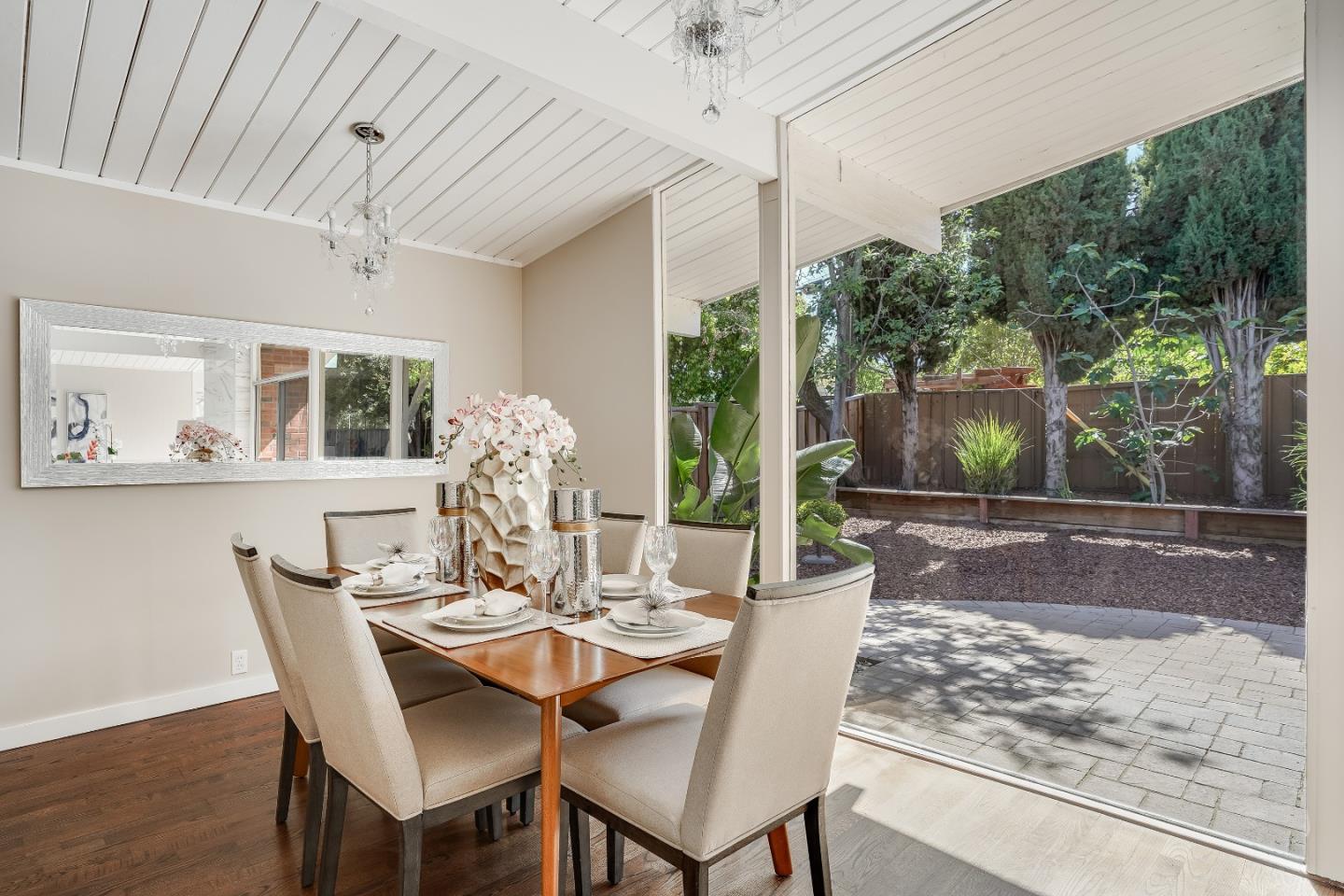 1401 South Wolfe Road Sunnyvale, CA 94087 - Photo 23 of 67 a dining room with furniture and wooden floor