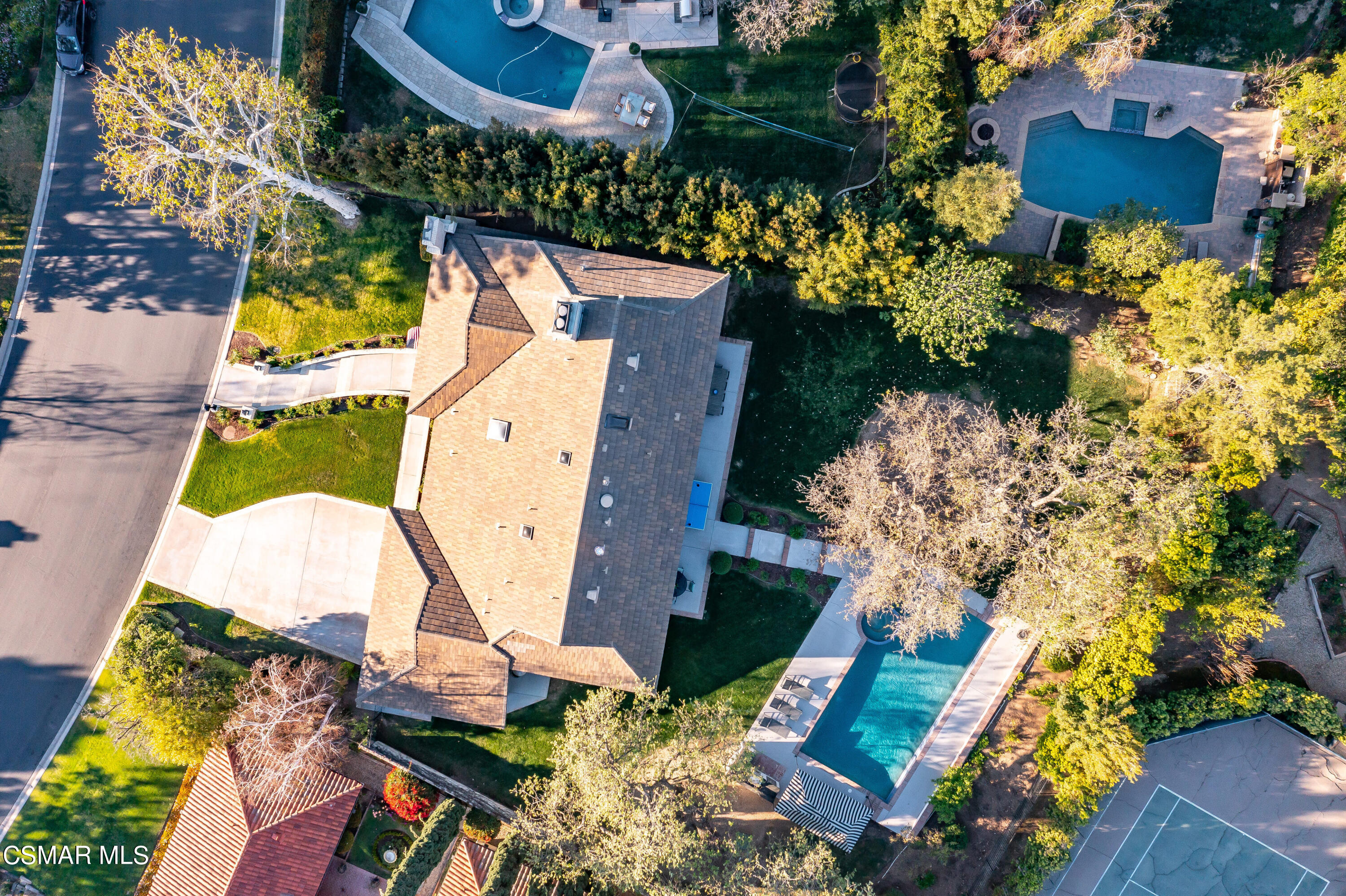 1752 Upper Ranch Road Westlake Village, CA 91362 - Photo 34 of 37 an aerial view of a house with a yard and a large tree