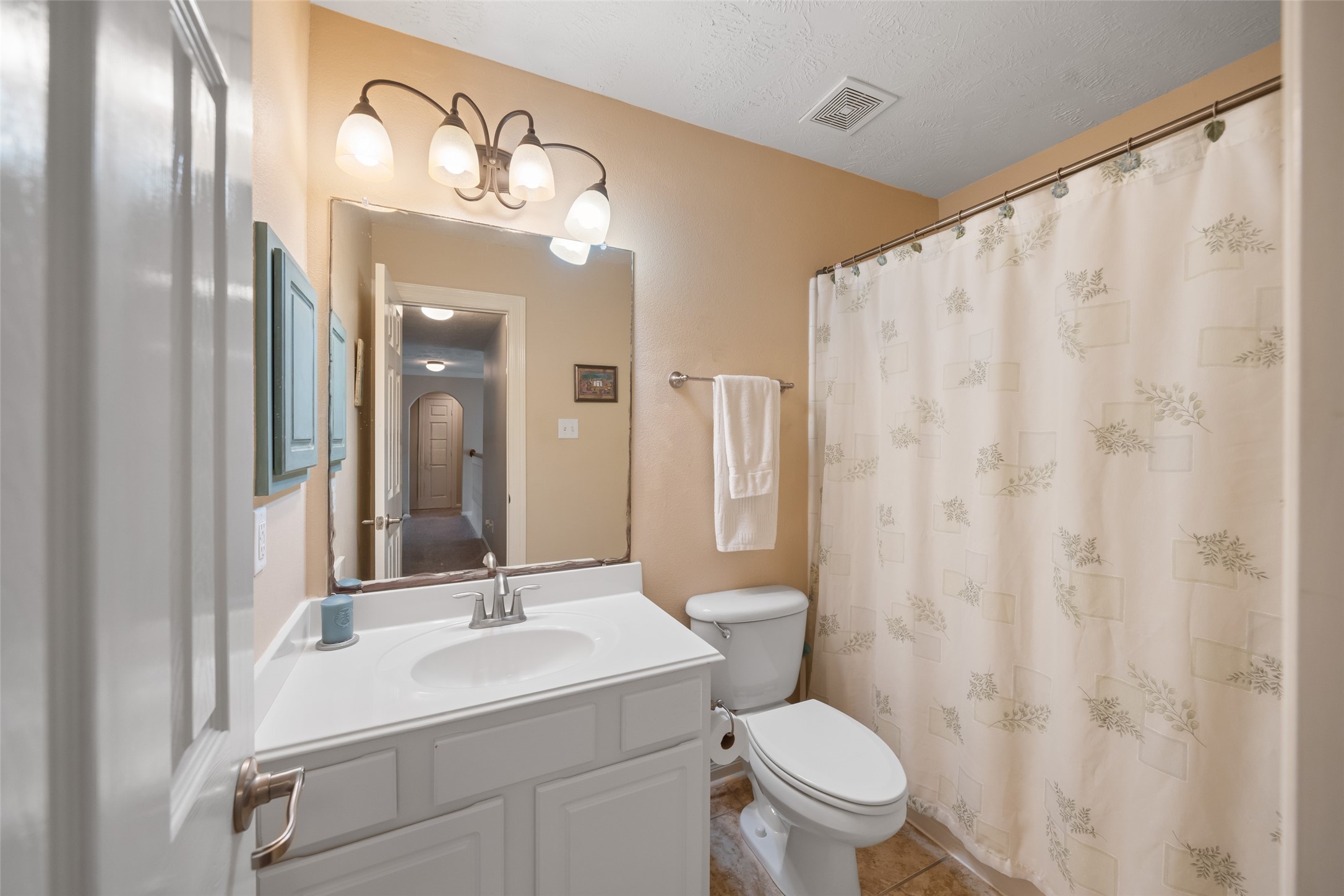 6407 Ashley Manor Drive Spring, TX 77389 - Photo 26 of 41 a bathroom with a sink vanity mirror and toilet