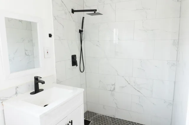 a bathroom with a sink