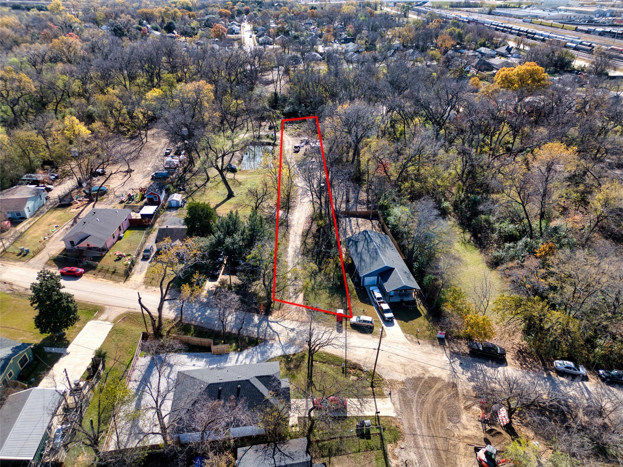 an aerial view of multiple house