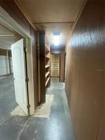 a view of a backyard with hardwood