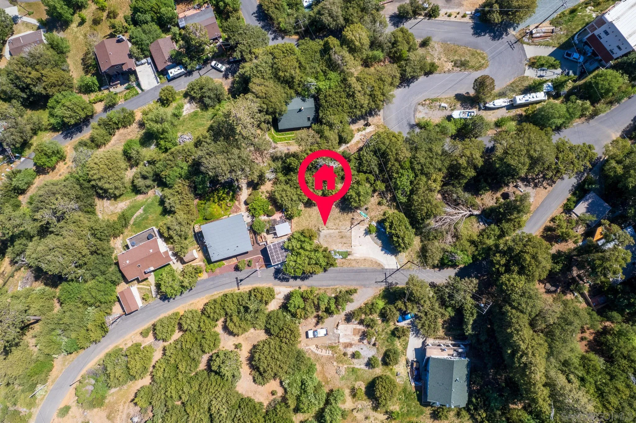 34739 Yuma Road Julian, CA 92036 - Photo 14 of 20 an aerial view of a house with a yard and garden
