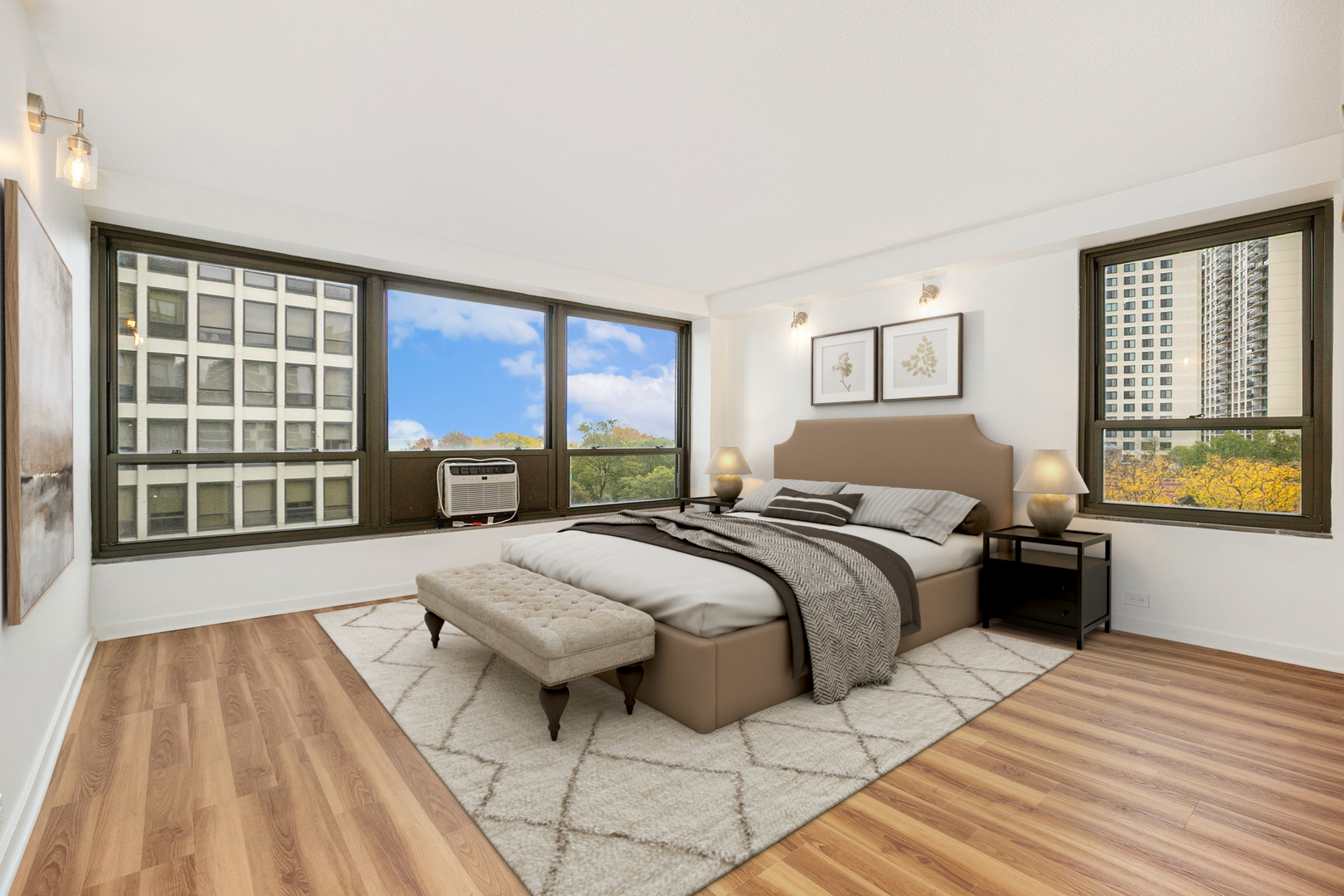 5050 South East End Avenue, Unit 7A Chicago, IL 60615 - Photo 12 of 24 a bedroom with a bed and a large window