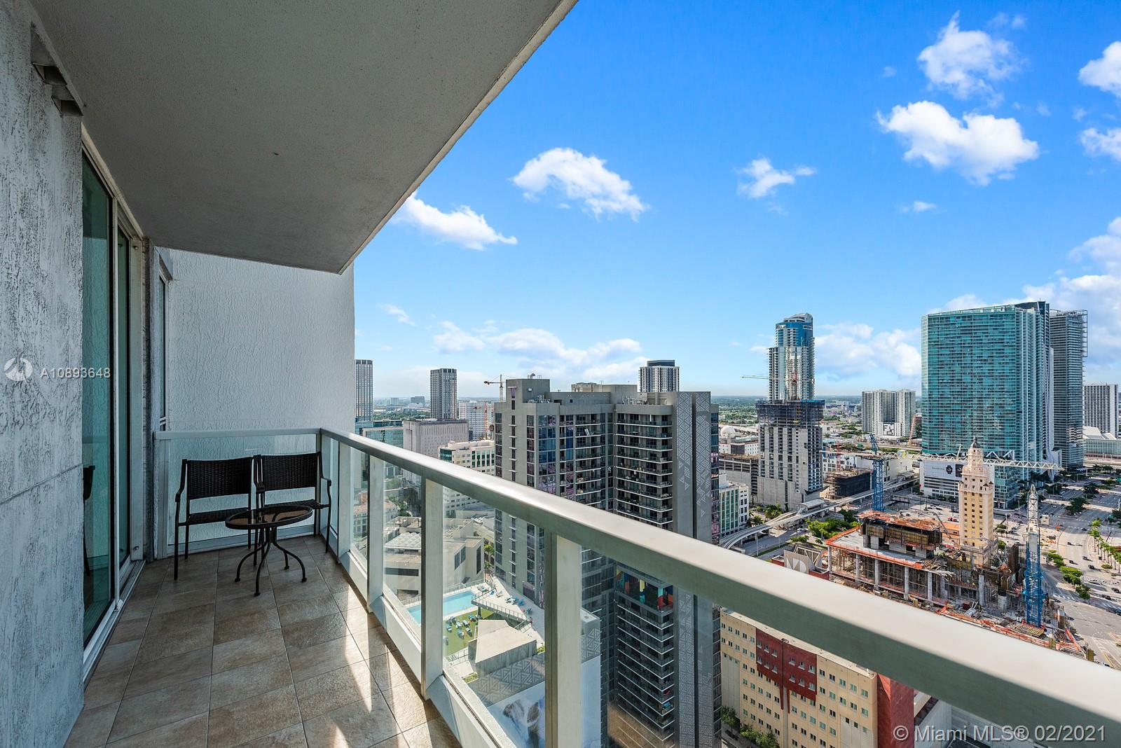 244 Biscayne Boulevard, Unit 3406 Miami, FL 33132 - Photo 11 of 20 a city view from the balcony