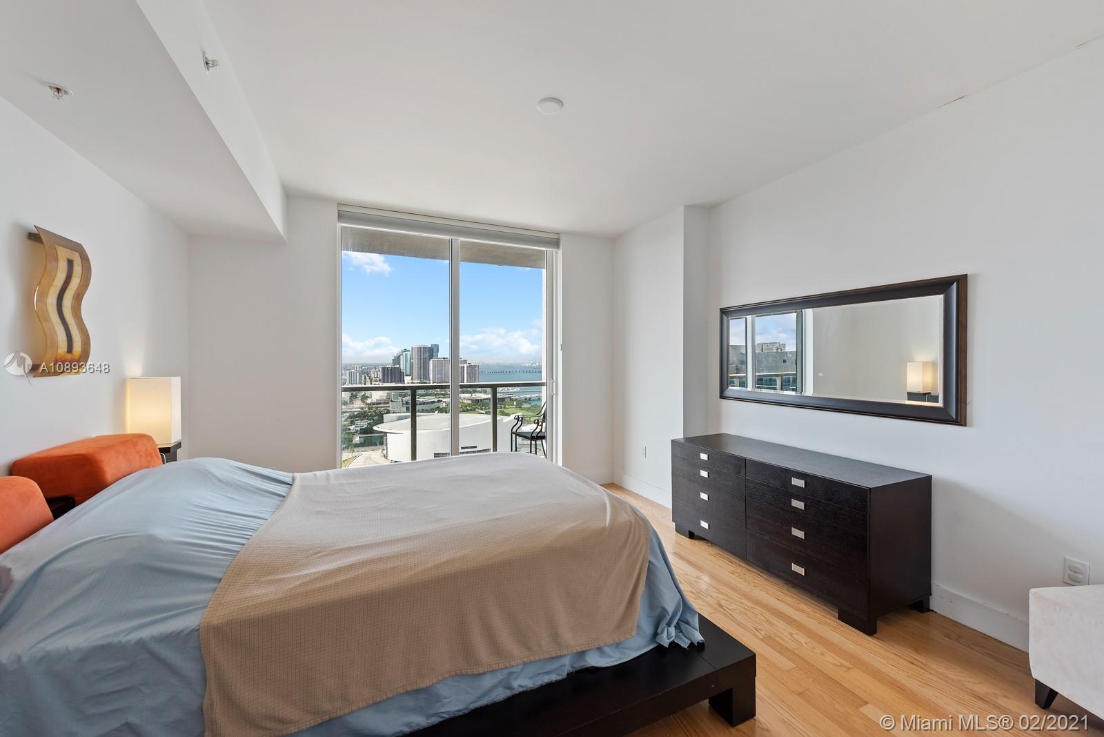 244 Biscayne Boulevard, Unit 3406 Miami, FL 33132 - Photo 8 of 20 a bedroom with a bed and a dresser