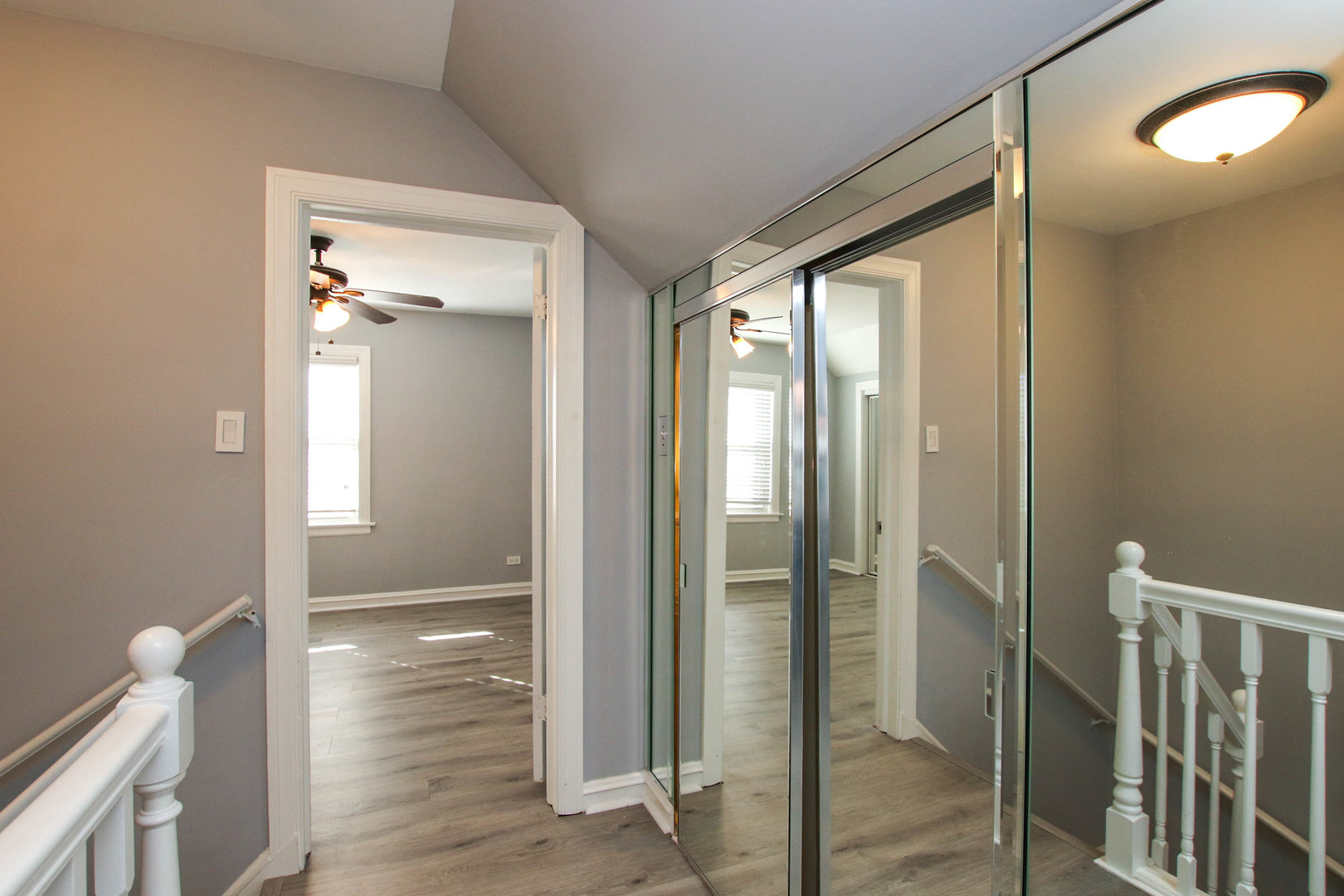 5815 North Canfield Avenue Chicago, IL 60631 - Photo 19 of 28 a bathroom with a glass door shower and a mirror