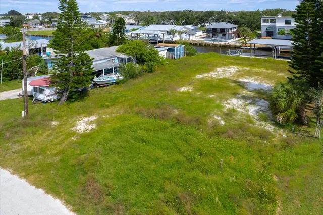 a view of a lake with houses