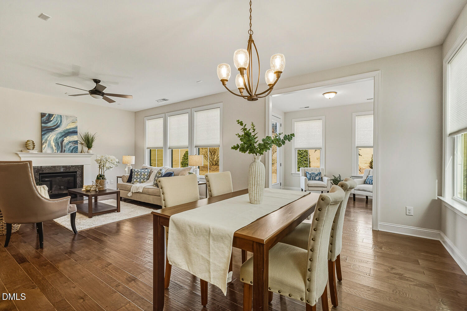 1025 Nickelby Street Durham, NC 27703 - Photo 23 of 71 a view of a dining room with furniture wooden floor and chandelier