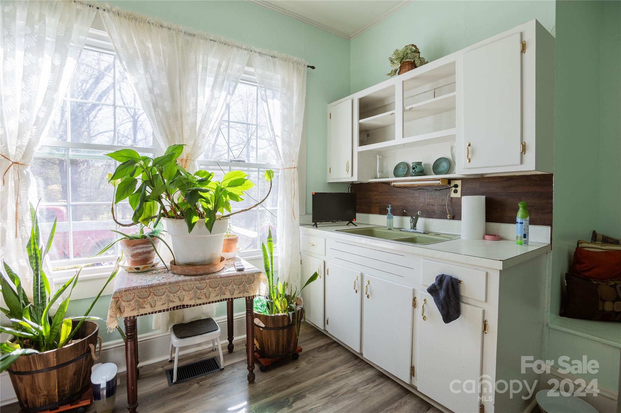 1347 Crossland Road Clover, SC 29710 - Photo 32 of 44 a room with stainless steel appliances a sink a counter top space and a potted plant