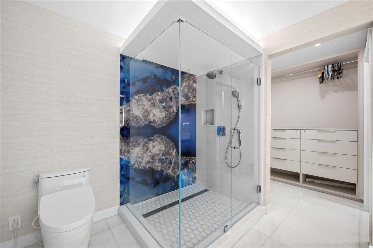 2000 South Ocean Boulevard, Unit 11D Boca Raton, FL 33432 - Photo 10 of 31 Italian Galaxy polished slab shower wall