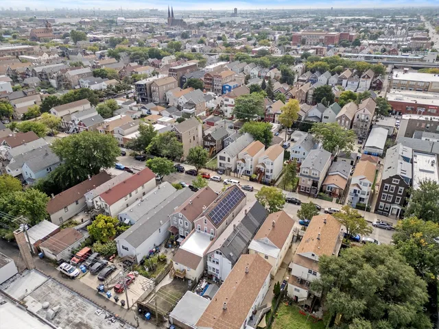 an aerial view of a city